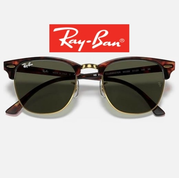 Ray Ban Clubmaster Green G15 Lenses RB3016 Tortoise Frame - Picture 10 of 15